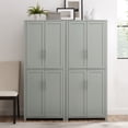 thumbnail image 3 of 2Pc Pantry Cabinet Set - 56" Wide Storage Organizer with Doors - Gray, 3 of 3