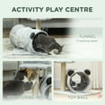 thumbnail image 4 of PawHut Small Cat Tree, Cat Tower with Tunnel, Scratching Post, Bed, Grey, 4 of 10