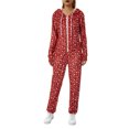 thumbnail image 2 of Wangscanis Combinaison une-Pièce pour Femmes, Tenue d'Intérieur, Imprimé Animal Cerf, Manches Longues, 2 of 9
