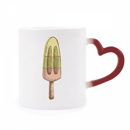 

Yellow Green Red Popsicles Ice Heat Sensitive Mug Red Color Changing Stoneware Cup