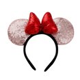 thumbnail image 1 of Diadema con lazo de lentejuelas y tambor, diseño de dibujos animados de Minnie, lentejuelas estéreo, diadema con lazo de lentejuelas de algodón, efecto 3D, estilo versátil, cómoda de llevar, 1 of 6