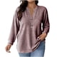 thumbnail image 3 of TaTaai Women Striped Long Sleeve Button V Neck Pullover Casual Fashion Top Ladies Spring Autumn Daily Commute Street Wear Soft Comfortable No Fading Machine Washable Blouse Gift, 3 of 7