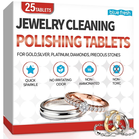 Silver Tarnish Remover Effervescent Tablets | Quick Silver Jewelry Cleaner | Non-Toxic 25 Count