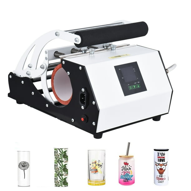 Máquina de prensado por calor para vasos de 110 V para sublimación de 11 oz a 20 oz, vasos rectos y delgados, tazas de vidrio, tazas de bricolaje, impresión por transfer