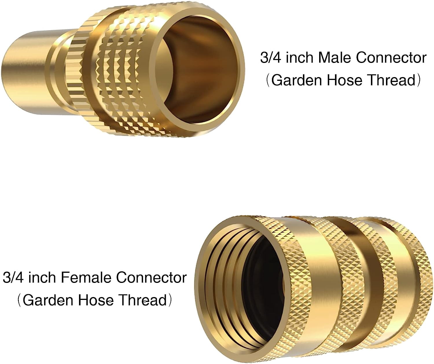 Heavy Duty 3/4 Garden Hose Quick Connect Fittings, Water Lock Splitter, Sink Spigot Connectors, No Leak Connection, 2 Adapters Included