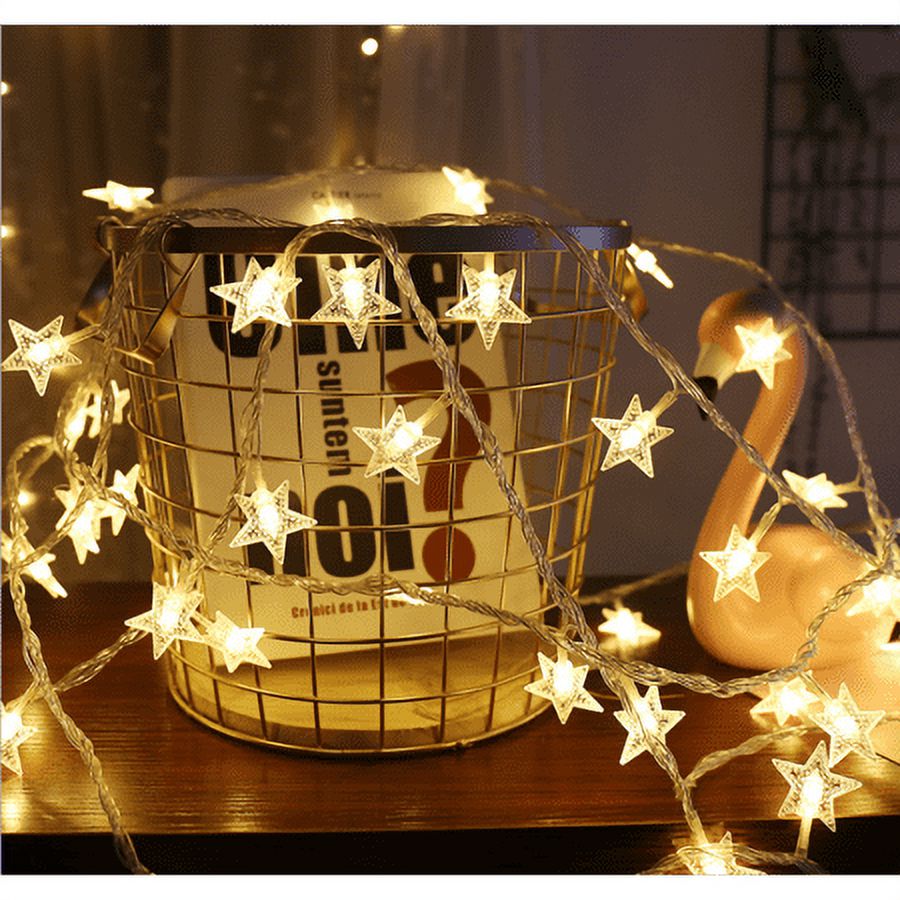 Christmas LED Star String Lights, 19.68FT 40LED String Lights Indoor/Outdoor Waterproof Decorative Light, Starry Fairy String Lights for Bedroom, Garden, Christmas Tree, Wedding, USB power, I0959 - image 4 of 7
