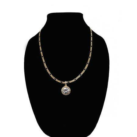 14k Bonded Gold Figaro Chain with Circle Pendant, 14k Necklace with Charm, Best jewelry Gifts by Artisan Jeweler