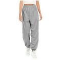 thumbnail image 2 of Aoochasliy Plus Size Womens Pants with Pockets Clothes Ladies Sports Pants Trousers Jogging Sweatpants Jogger Pants, 2 of 6