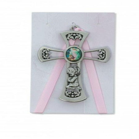 3 3/4 GUARDIAN ANGEL GIRL PINK CROSS