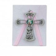 3 3/4 GUARDIAN ANGEL GIRL PINK CROSS