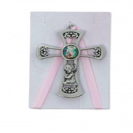 3 3/4 GUARDIAN ANGEL GIRL PINK CROSS