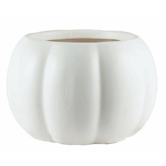 MDR Trading AI-CE02PUMW-Q01 White Pumpkin Shaped Planter