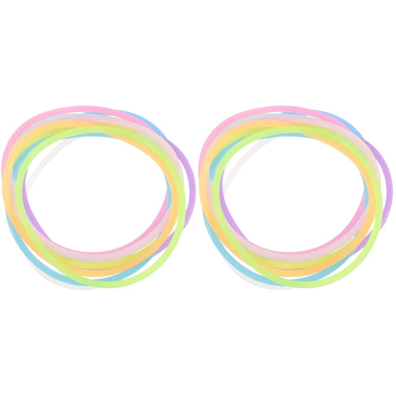 Eease 100 pcs Silicone Jelly Bracelets Luminous Bracelet Wristband Hair Ties Party Favors
