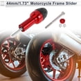 thumbnail image 2 of 10mm Motorcycle Slider Frame Aluminum Alloy Plastic Wheel Fairing Protection Crash Pad Protector Guard 44mm 137mm Bolt Red 1 Set, 2 of 7