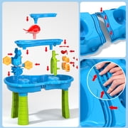Dinosaur Planet Kids Sand Water Table for Toddlers, 3-Tier Water Play Table Toy for Toddlers Kids, Activity Sensory Tables Outside Beach Snow Toys for Toddler Boys Girls Age 1-3-5 Gift(Random Color)