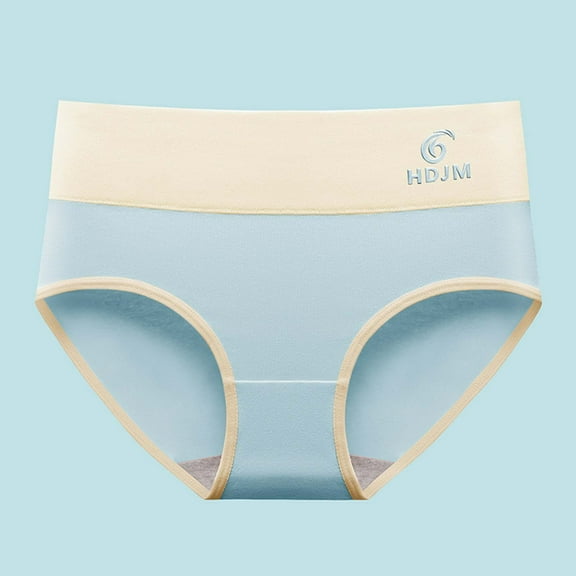 Plus Size Underwear Women's Large Size Mid-Rise Panties Fashion Women's Panties Underwear Women Pack Seamless Light Blue XXL