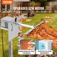 thumbnail image 5 of VEVOR Electric BBQ Rotisserie Grill Kit, 56 Inch 132 lbs Capacity, Automatic 52W Motor Height Adjustable Universal Roaster Stand, Stainless Steel Grilling Kit, Spit Rod with Heat Shield for Pig Lamb, 5 of 9