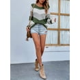 thumbnail image 4 of Tralilbee Chandails à Manches Longues pour Femmes, Col Rond, Coutures, Couleurs, Tricotés, 4 of 6