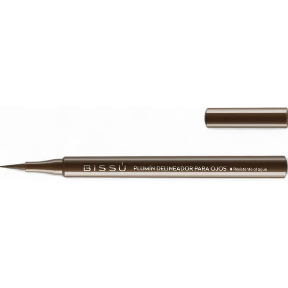 Plumín Delineador de Ojos Bissú - Precisión y Durabilidad, Resistente al Agua, Negro Intenso (Café Mate)