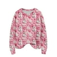 thumbnail image 2 of Women'S Christmas Sweater Cute Fun Christmas Sweater Fall And Winter Long Sleeve Knitted Sweater for Fall and Winter, Festive and Cozy, Ideal as Christmas Sweaters for Women ,Pink,L, 2 of 6