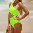 thumbnail image 6 of ANINEO Women One Shoulder 1 Piece Swimsuit For Women Bathing Suits Full Coverage Keyhole Swimwear Trendy Hawaii Summer Tropical Brazilian Beachwear, 6 of 8