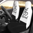 thumbnail image 3 of KAKALAD Just Married 02 Car Accessories Seat Covers Set Vehicle Seat Covers Universal Front Seats Protector 2 Pcs, 3 of 9