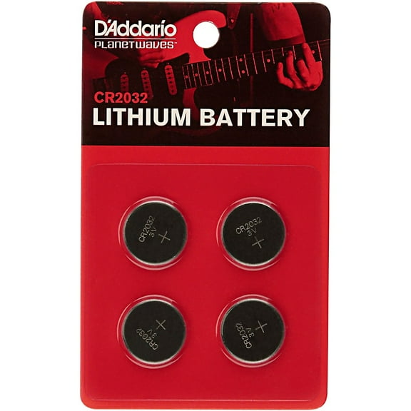 D'Addario CR2032 Lithium Battery, 4-Pack