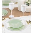 thumbnail image 6 of PLASTICPRO Elegant Plastic Dinner Plates Set Green White Tulip Plastic Silverware, 32 Pack, 6 of 6