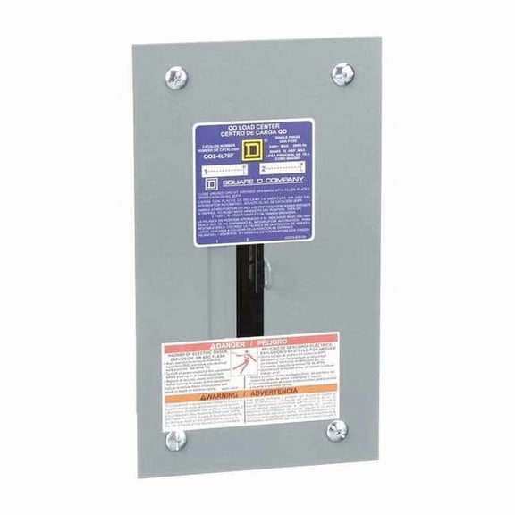 Square D Load Center, 2 Spaces, 70A Amps, 120/240V AC QO24L70F