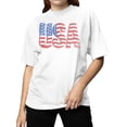 thumbnail image 2 of USA Flag Graphic Design Women's T-shirt, 2 of 3