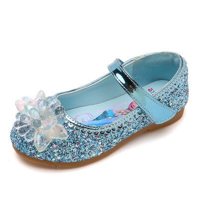 TRIWORIAE-Chaussures de Princesse à Talon pour Filles avec Paillettes Chaussures Reine Chaussures de Déguisement Scintillantes pour Fêtes et Anniversaires Argent 26