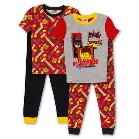 Blue Broadcloth Pajamas - Boys' Lego Movie 2 4 Piece Pajama Sleep Set (Little Boy & Big Boy)