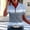 Blue, variant on Women'sa Printed Short-Sleeveda Top Women's Spring And Summer Stripe Printed Short-Sleeved Loose-Tee Shirt Lapel Top Khaki M