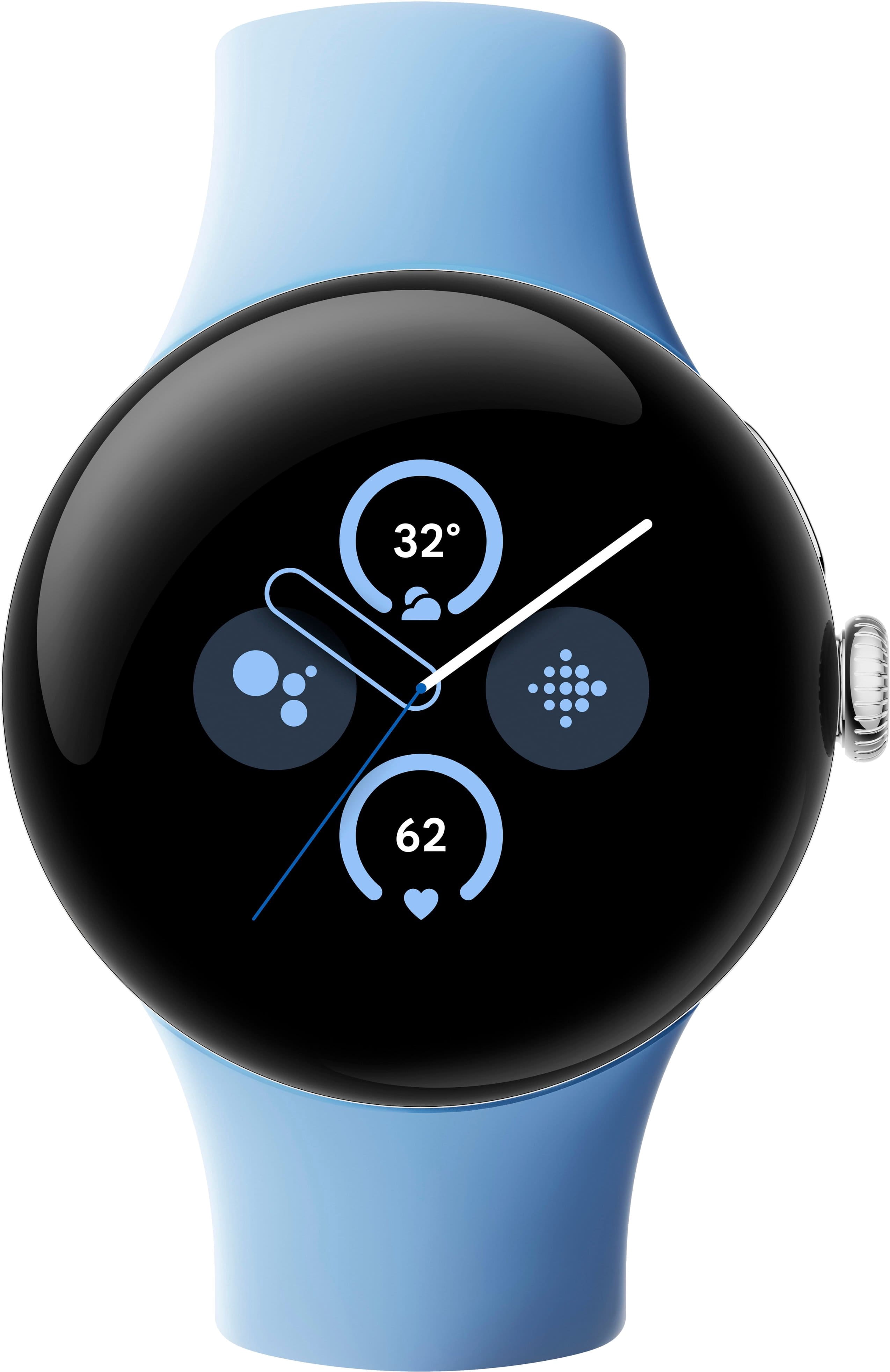 Restored Google Pixel Watch 2 (2023) 41mm G4TSL (GPS Only, No Cellular) Polished Silver Aluminum (Refurbished)