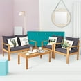 thumbnail image 5 of Costway 8PCS Patio Furniture Set Acacia Wood Thick Cushion Loveseat Sofa Garden, 5 of 11
