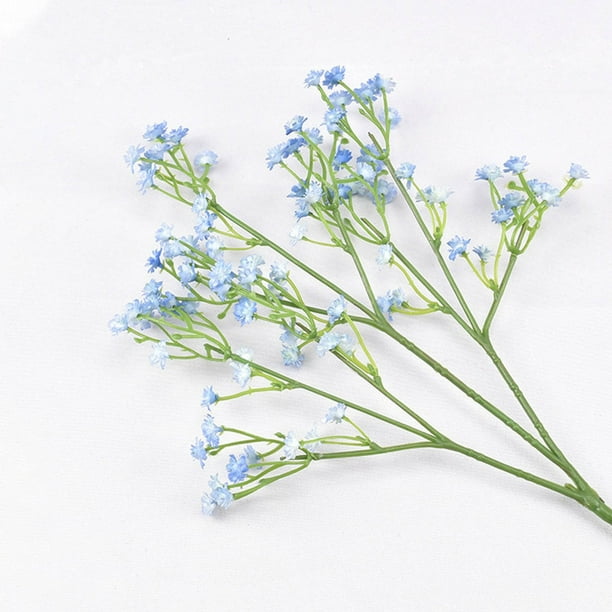 Paquete de 3 flores artificiales de gypsophila | Resistentes a la decoloración y sin necesidad de agua | Ramo SkyStar de 60 cm para centros de mesa de boda y decoración del hogar en azul