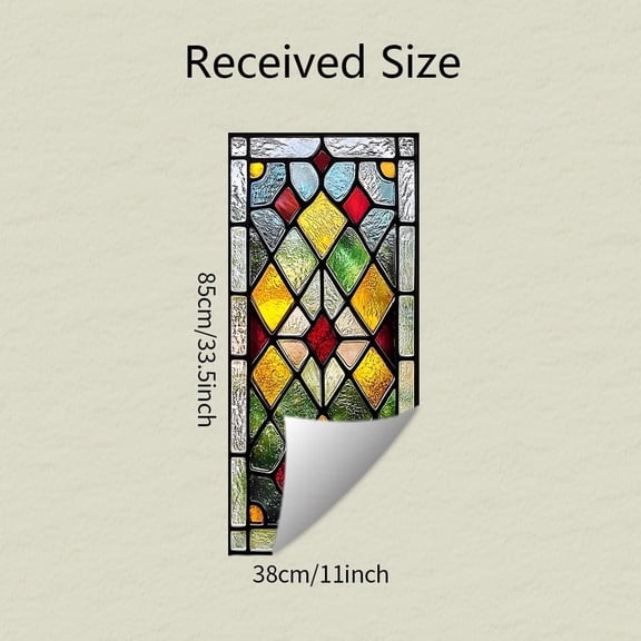 XIBUFE Window Privacy Film,Stained Glass Film Decorative Window Clings,Static Cling Sun Blocking Stickers Decals Coverings Tint for Home Heat Control Privacy Window Film