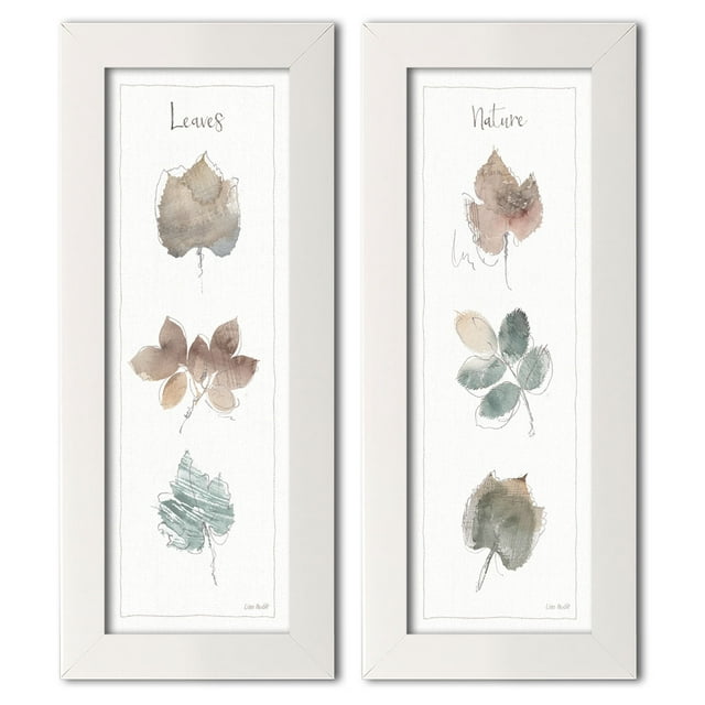 Gango Home Decor Shabby-Chic A Woodland Walk XVI & XVII by Lisa Audit (Ready to Hang); Two 8x20in White Framed Prints