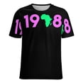 thumbnail image 5 of 198 Africa Neon Women's Short Sleeve T-Shirt Crew Neck Casual Summer Trendy Loose Fit Tops, 5 of 6