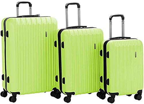 Murtisol 3 Pieces ABS Luggage Sets Hardside Spinner Lightweight Durable Spinner Suitcase 20 24 28 3PCS Blue 