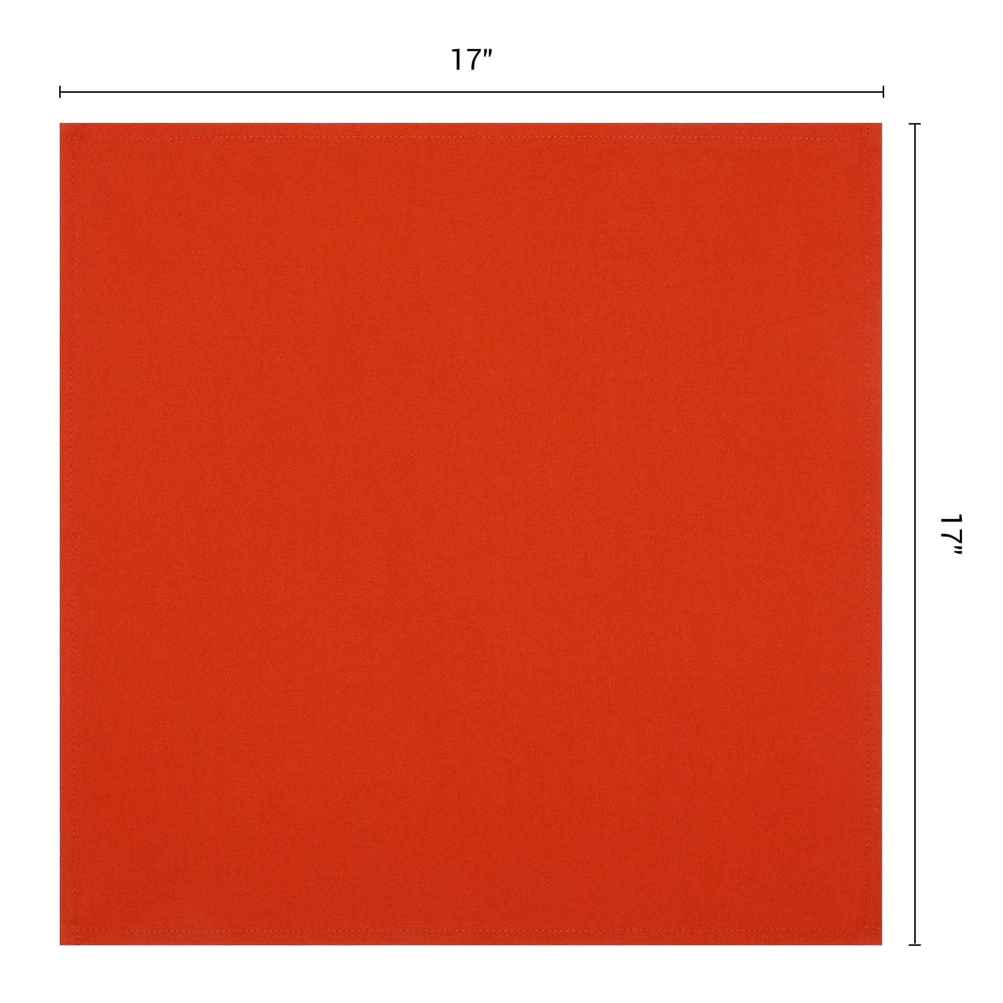 Unique Bargains 12Pcs Cotton Washable Reusable Events Cloth Napkins Orange 16x16inch