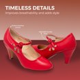 thumbnail image 3 of Chase & Chloe Mary Jane Shoes Women Oxford Pumps - Cute Low Kitten High Heels - Retro Vintage Shoes for Women 1950s Mary Janes Round Toe Shoe with Ankle Strap - Women Dress Shoes, 3 of 6