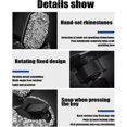 thumbnail image 5 of Soporte universal para teléfono celular para coche con diamantes de imitación ajustable de 360° con una base de ventilación más, decoración interior de cristal para coche (negro), 5 of 5