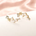 thumbnail image 4 of PVCS Women Simple Geometric Five-pointed Star Pearl with Diamond Irregular Earrings, 4 of 8