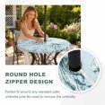 thumbnail image 4 of Round Outdoor Tablecloth with Umbrella Hole and Zipper, Aqua Jellyfish Tablecloth with Elastic Waterproof, Coastal Nautical Ocean Shells Seaweed Patio Table Covers for 31" - 35" Picnic Pool Tables, 4 of 9