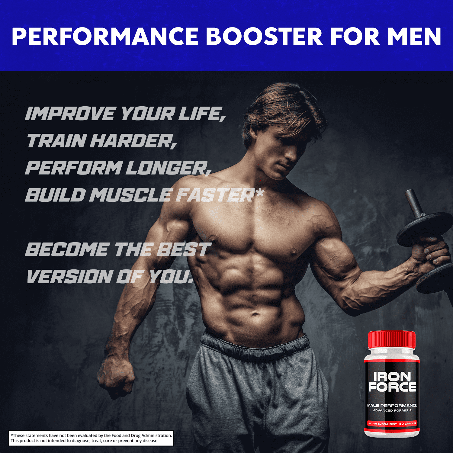 Iron Force Mens Support Formula Pills Advanced Supplement 90 Servings