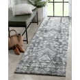 thumbnail image 3 of Well Woven Travini 2'7" x 9'10" Runner Grey Modern Geometric Thick Shag Rug, 3 of 8