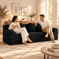 thumbnail image 2 of UHOMEPRO 71"W Sofa and Couch, 3 Seater Extra Deep Seat Cloud Couch with 3 Pillows and Side Pockets for Living Room Small Space, 1200lbs, Black, 2 of 11