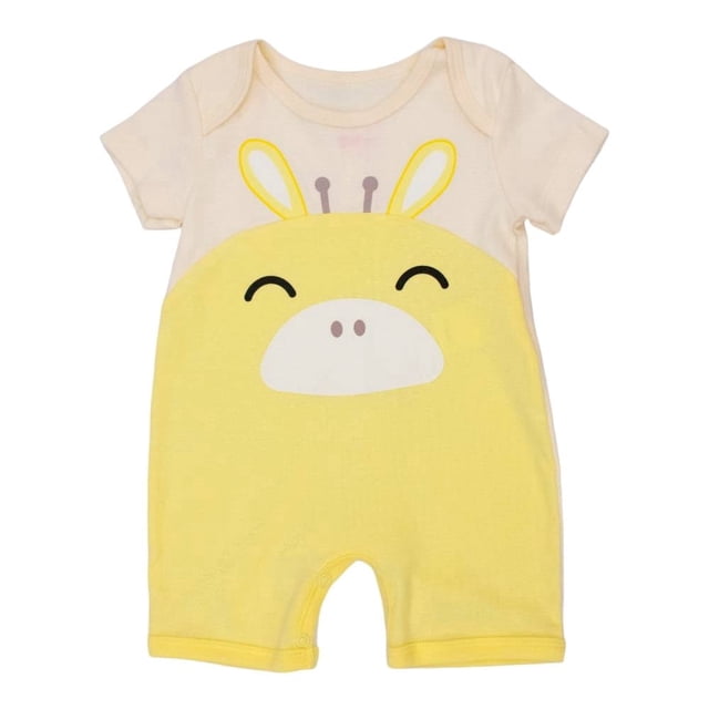 Pañalero Baby Creysi para Niño Cuello Redondo Estampado Jirafa Amarillo Talla 6 M