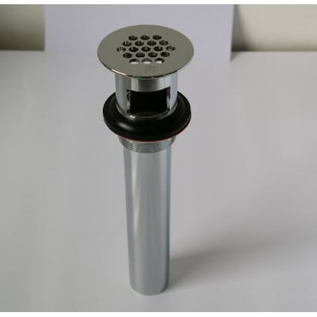 

1 ¼” x 8” 20 gauge Cast Brass Open Grid Drain Assembly for Bathroom Vanity/Lavatory/Vessel/Sink in Chrome with Overflow Holes. Top 19 holes (0702-1)